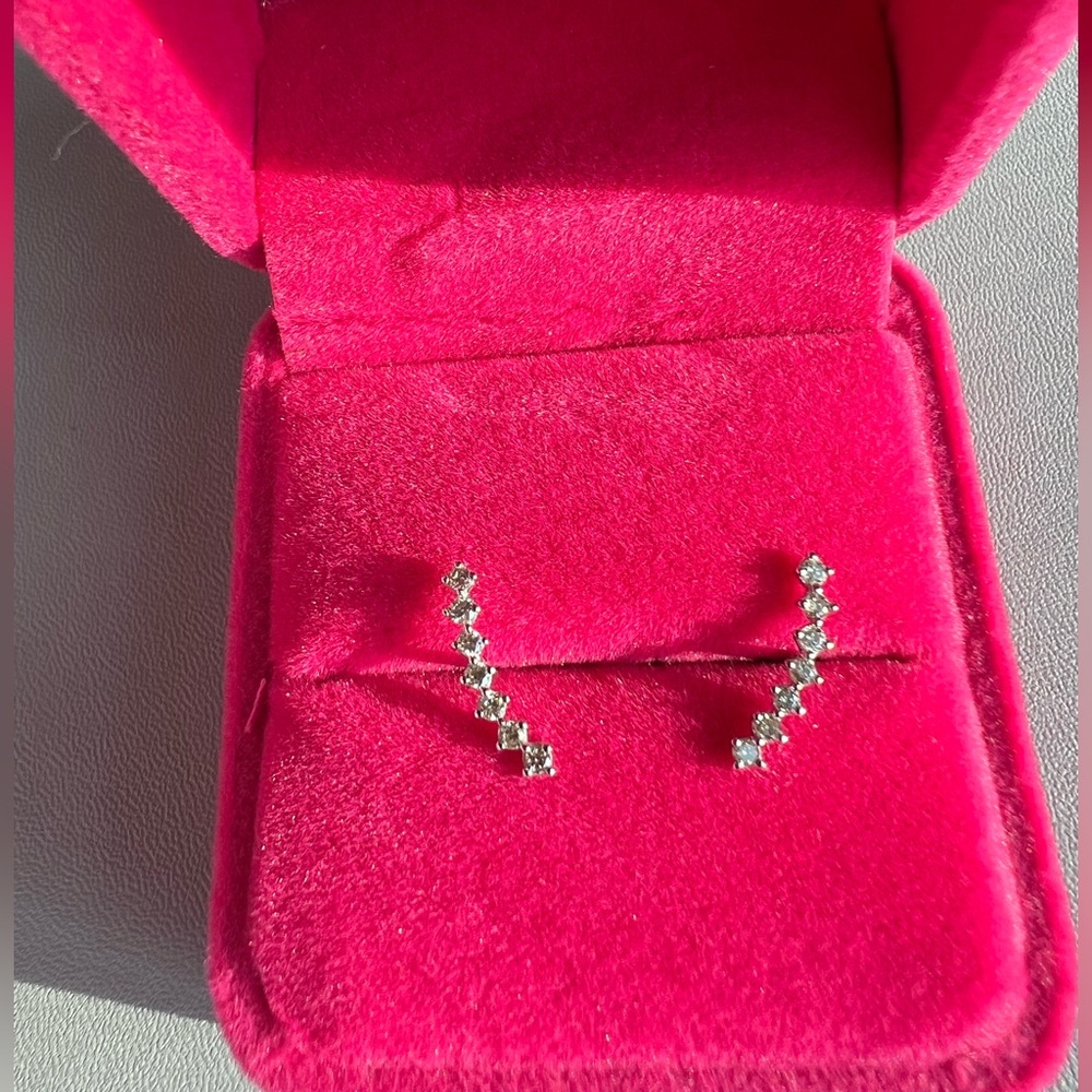 New 18k White Gold with Natural Diamonds Earrings